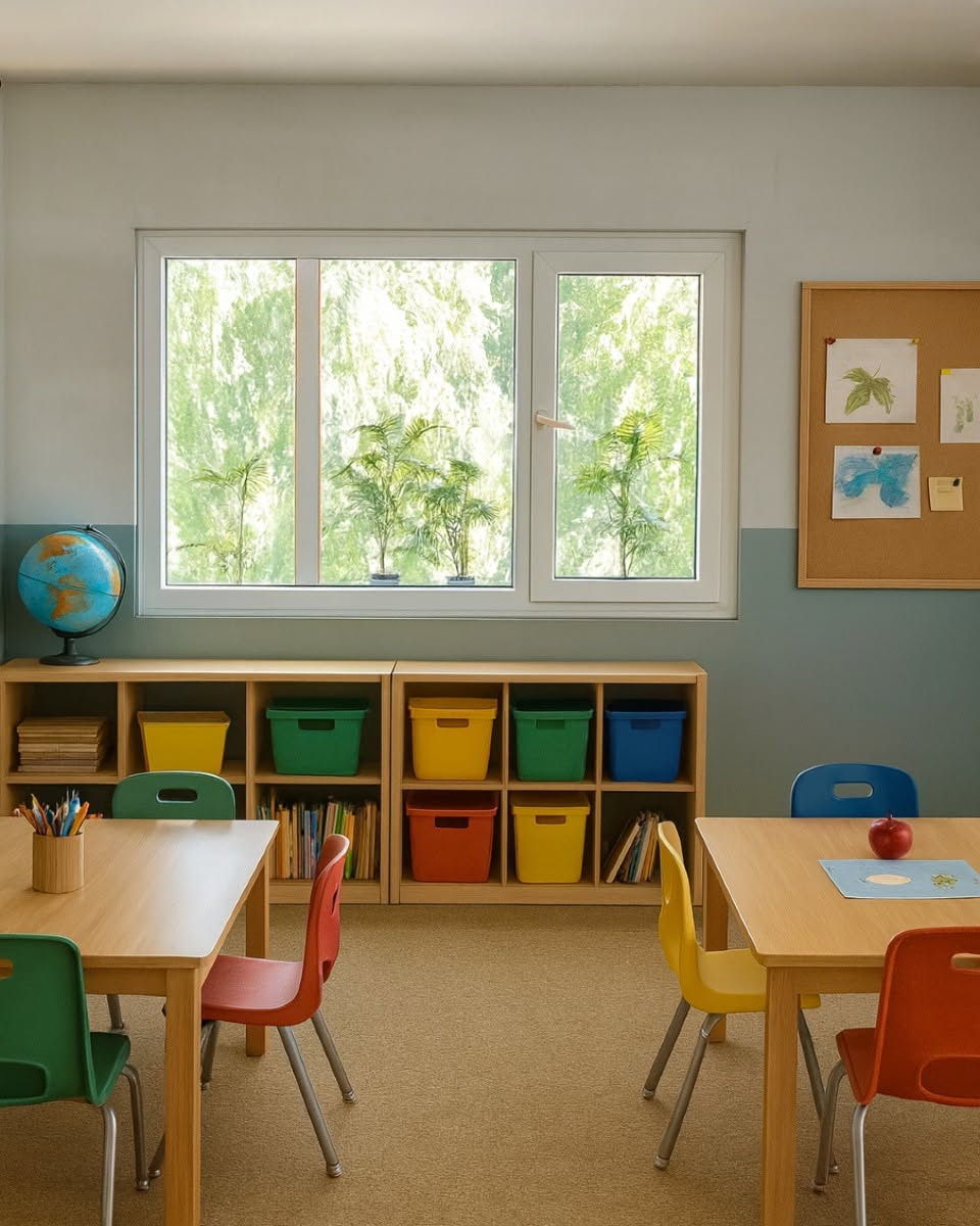 Aula construida con easybrick® — material oficial easybrick®